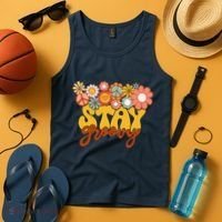 Retro Sunflower Hippie Stay Groovy Positive Mind Happy Life Tank Top thumb 4