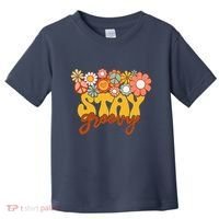 Retro Sunflower Hippie Stay Groovy Positive Mind Happy Life Toddler T-Shirt thumb 0
