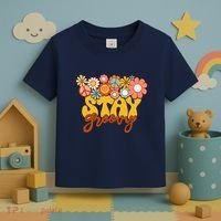 Retro Sunflower Hippie Stay Groovy Positive Mind Happy Life Toddler T-Shirt thumb 3