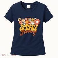 Retro Sunflower Hippie Stay Groovy Positive Mind Happy Life Women's T-Shirt thumb 0