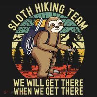 Retro Sloth Hiking Team Well Get There When We Get There Doggie Tank thumb 4