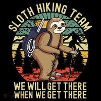 Retro Sloth Hiking Team Well Get There When We Get There Long Sleeve Shirt thumb 2