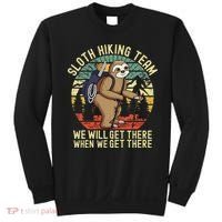 Retro Sloth Hiking Team Well Get There When We Get There Sweatshirt thumb 0