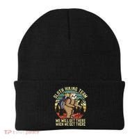 Retro Sloth Hiking Team Well Get There When We Get There Beanie thumb 0