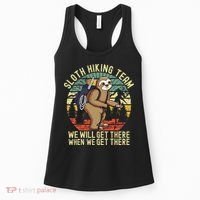 Retro Sloth Hiking Team Well Get There When We Get There Women's Tank Top thumb 0