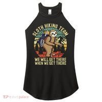 Retro Sloth Hiking Team Well Get There When We Get There Women's Perfect Tri Rocker Tank thumb 0