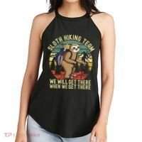 Retro Sloth Hiking Team Well Get There When We Get There Women's Perfect Tri Rocker Tank thumb 2