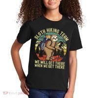 Retro Sloth Hiking Team Well Get There When We Get There Kids T-Shirt thumb 2
