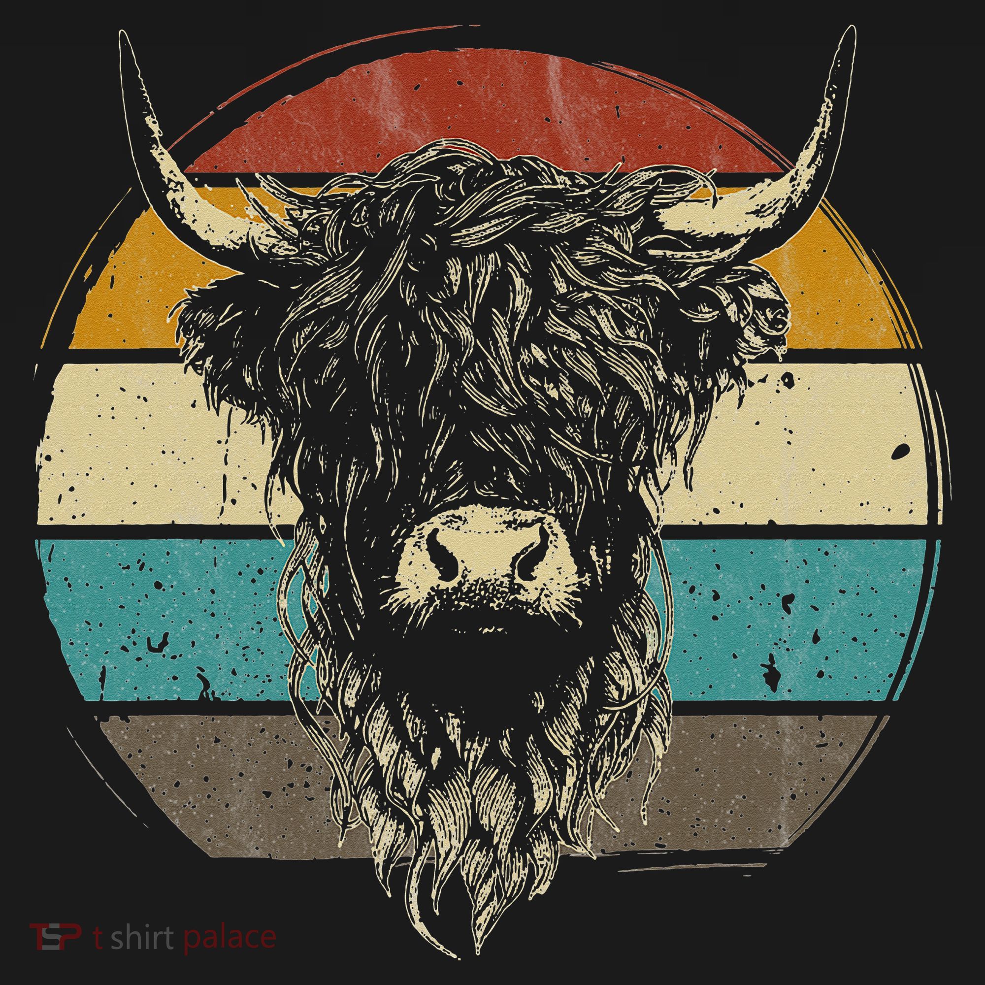 Retro Scottish Highland Cow Cattle Hairy Cow Women's Hoodie