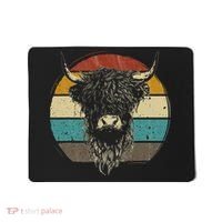 Retro Scottish Highland Cow Cattle Hairy Cow Mousepad thumb 0