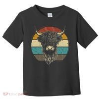 Retro Scottish Highland Cow Cattle Hairy Cow Toddler T-Shirt thumb 0