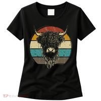 Retro Scottish Highland Cow Cattle Hairy Cow Women's T-Shirt thumb 0