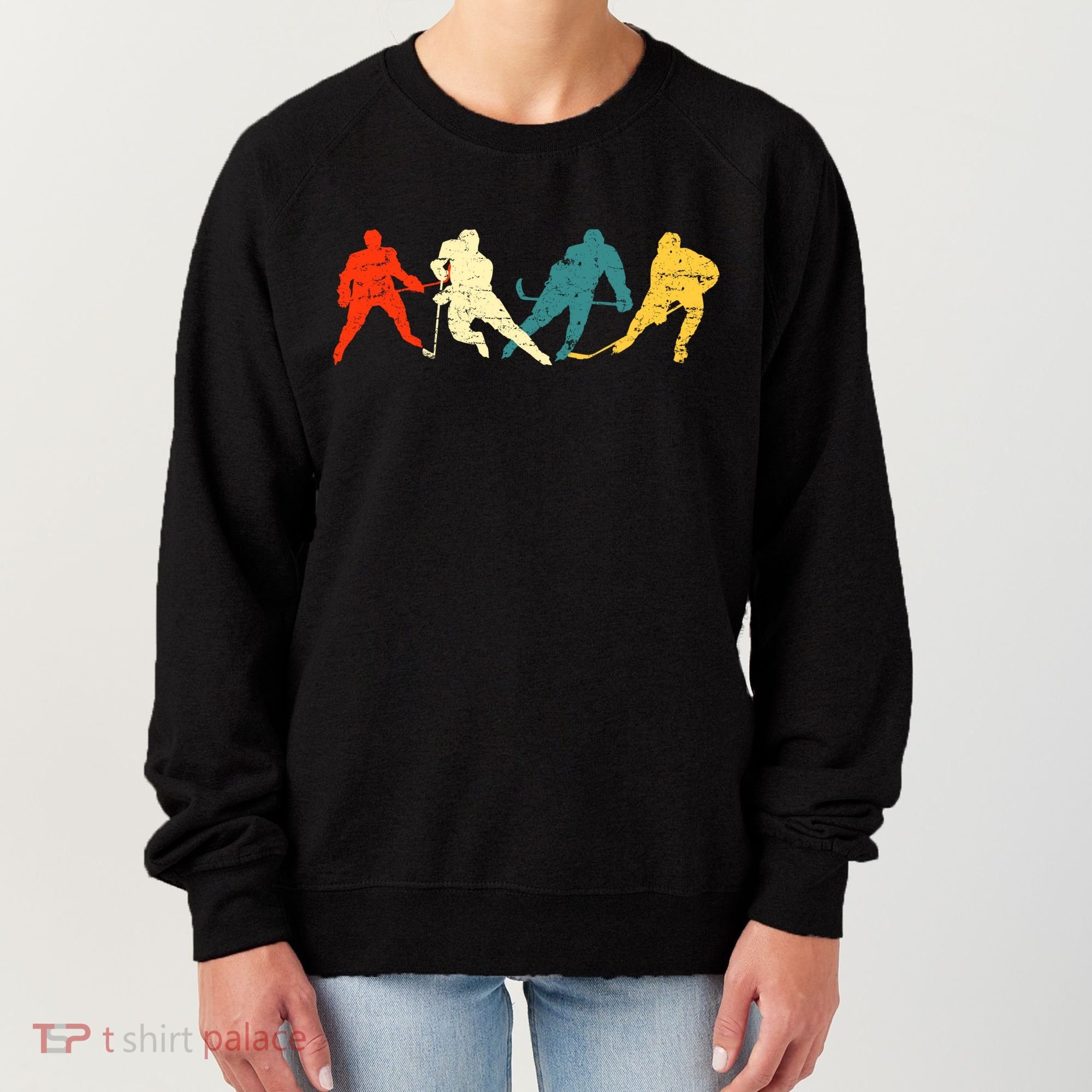 Retro Style Hockey Players Women's Sweatshirt
