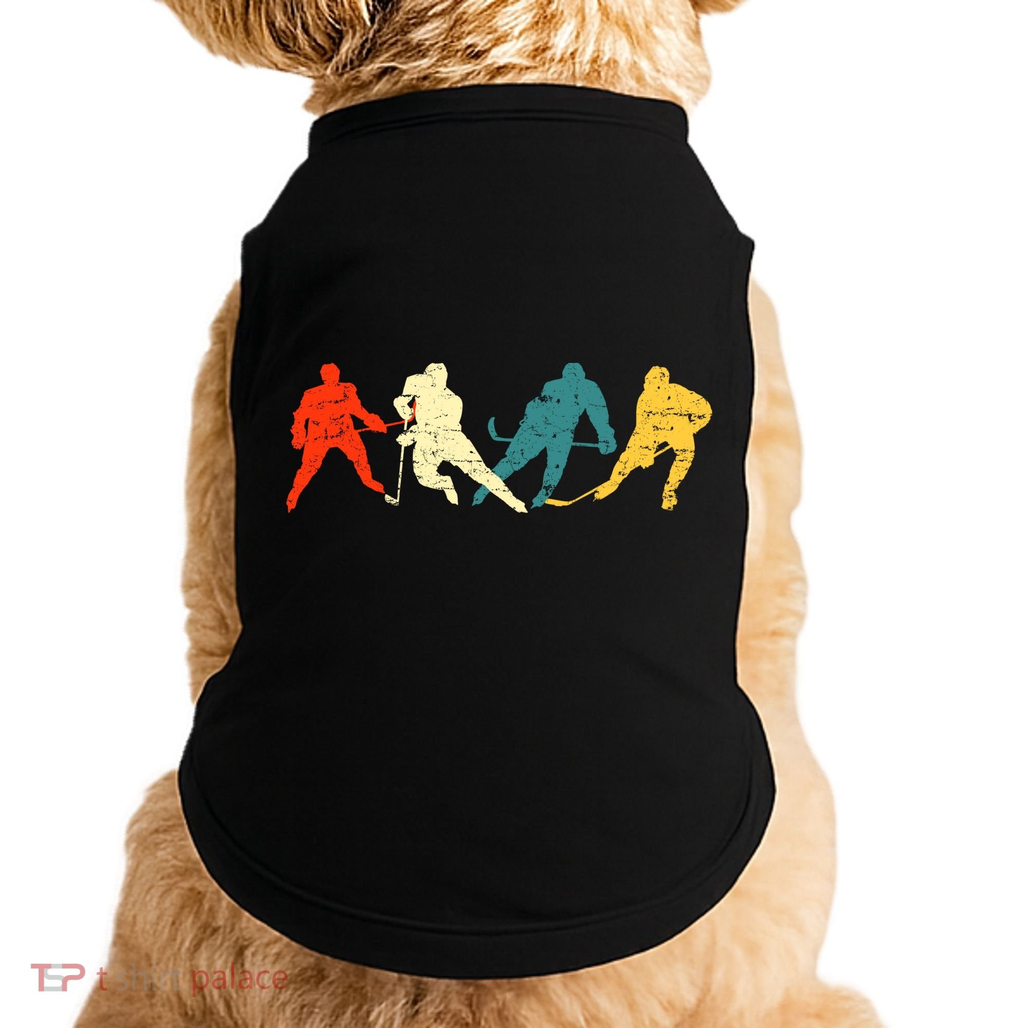 Retro Style Hockey Players Doggie Tank