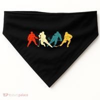 Retro Style Hockey Players USA-Made Doggie Bandana thumb 0