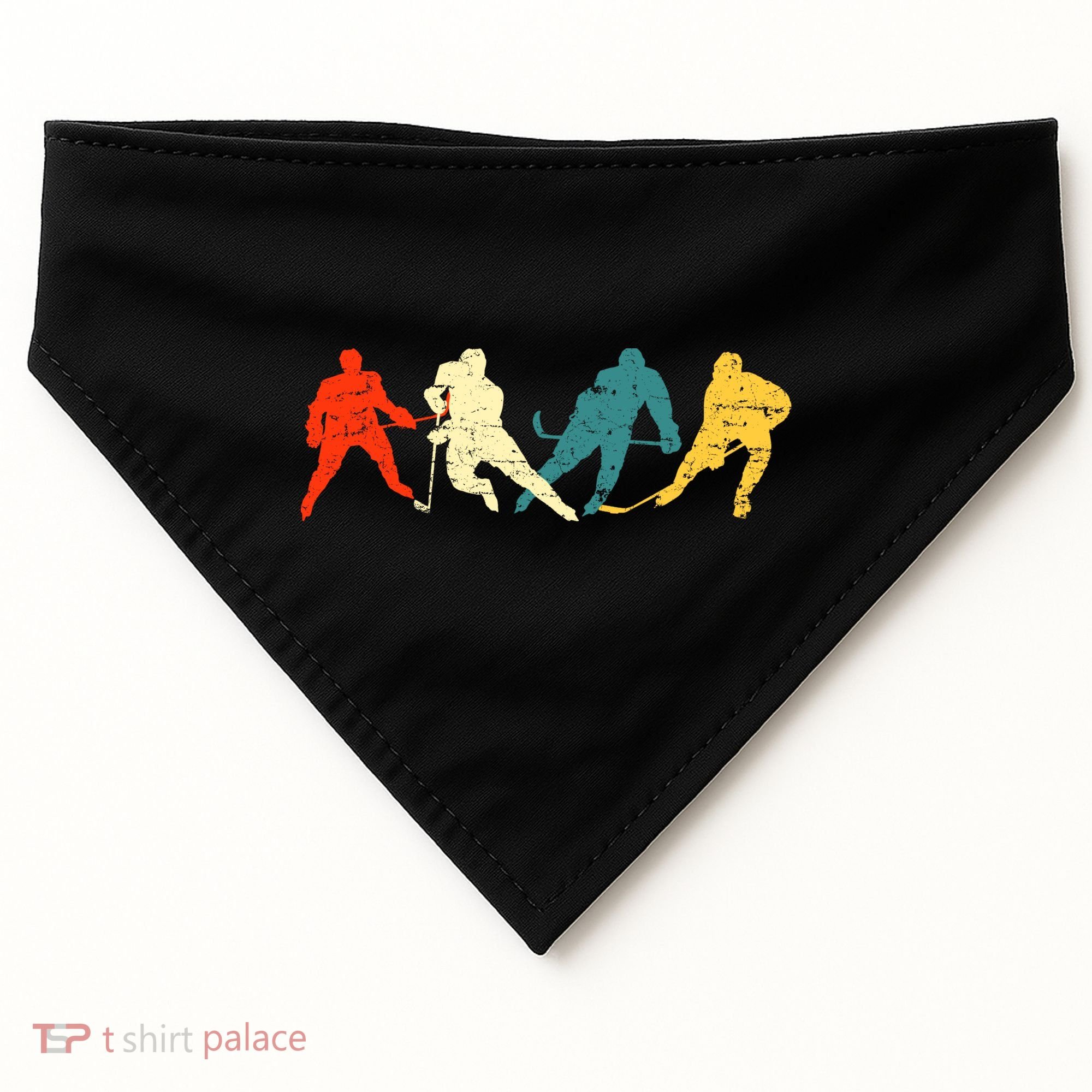 Retro Style Hockey Players USA-Made Doggie Bandana