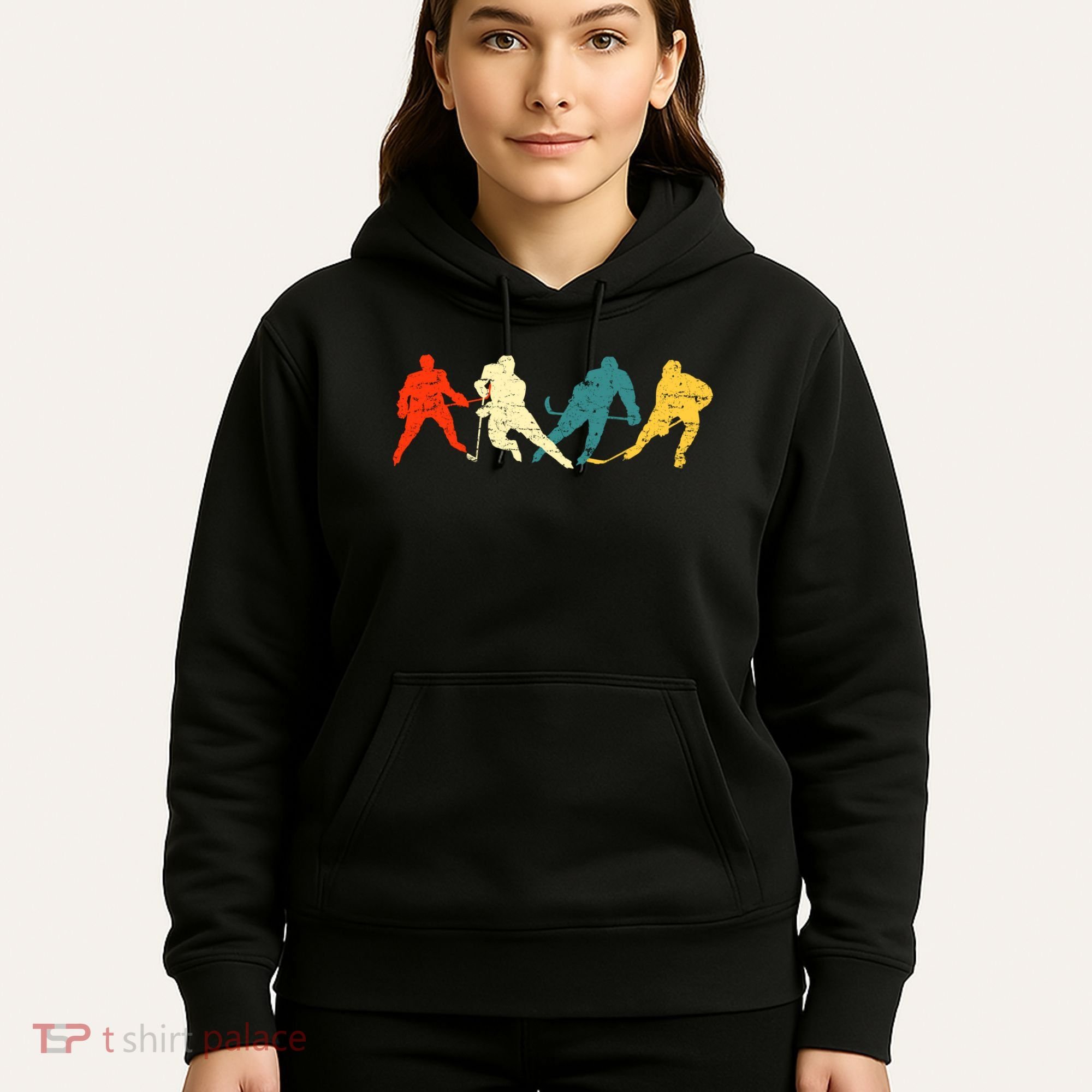 Retro Style Hockey Players Hoodie