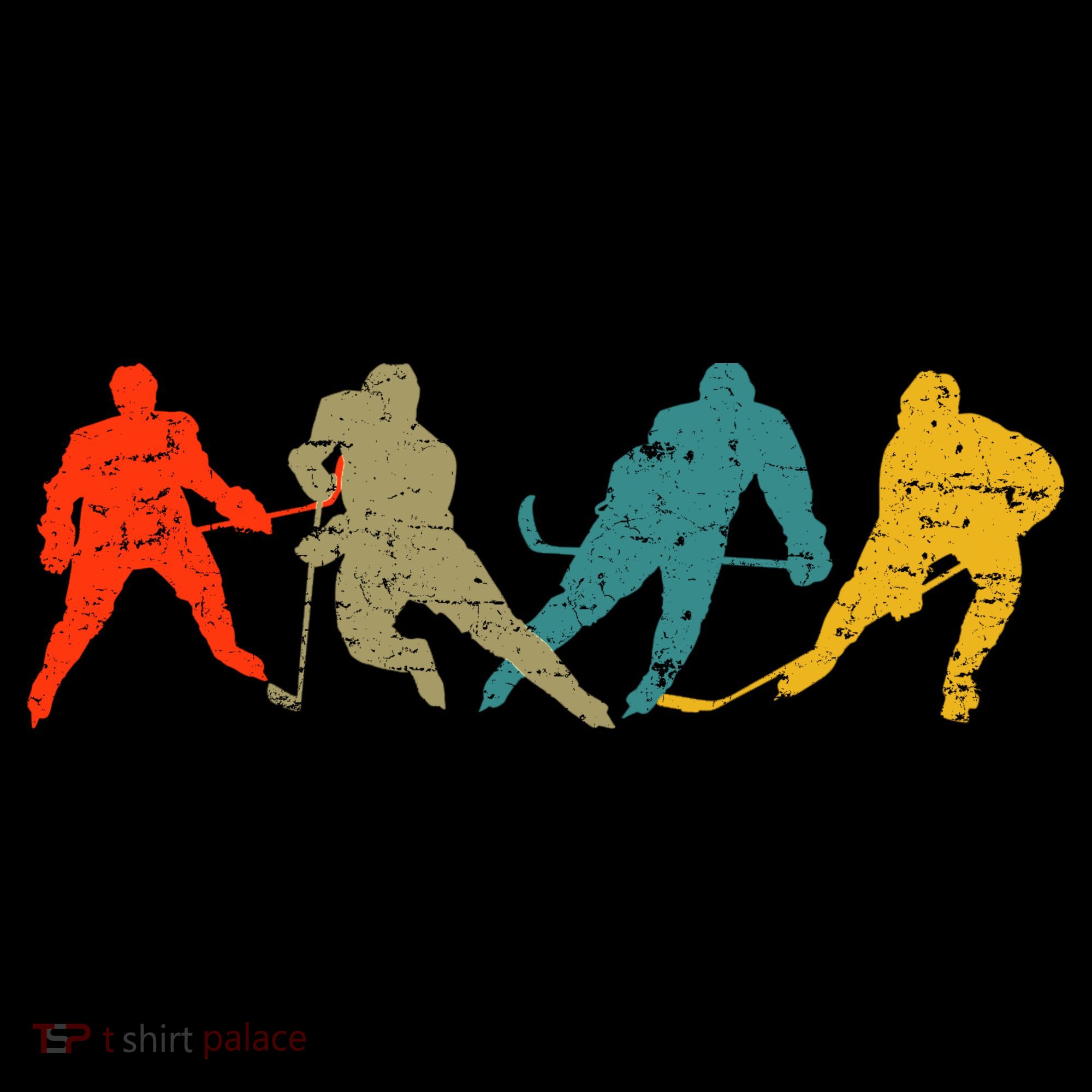Retro Style Hockey Players Coffee Mug