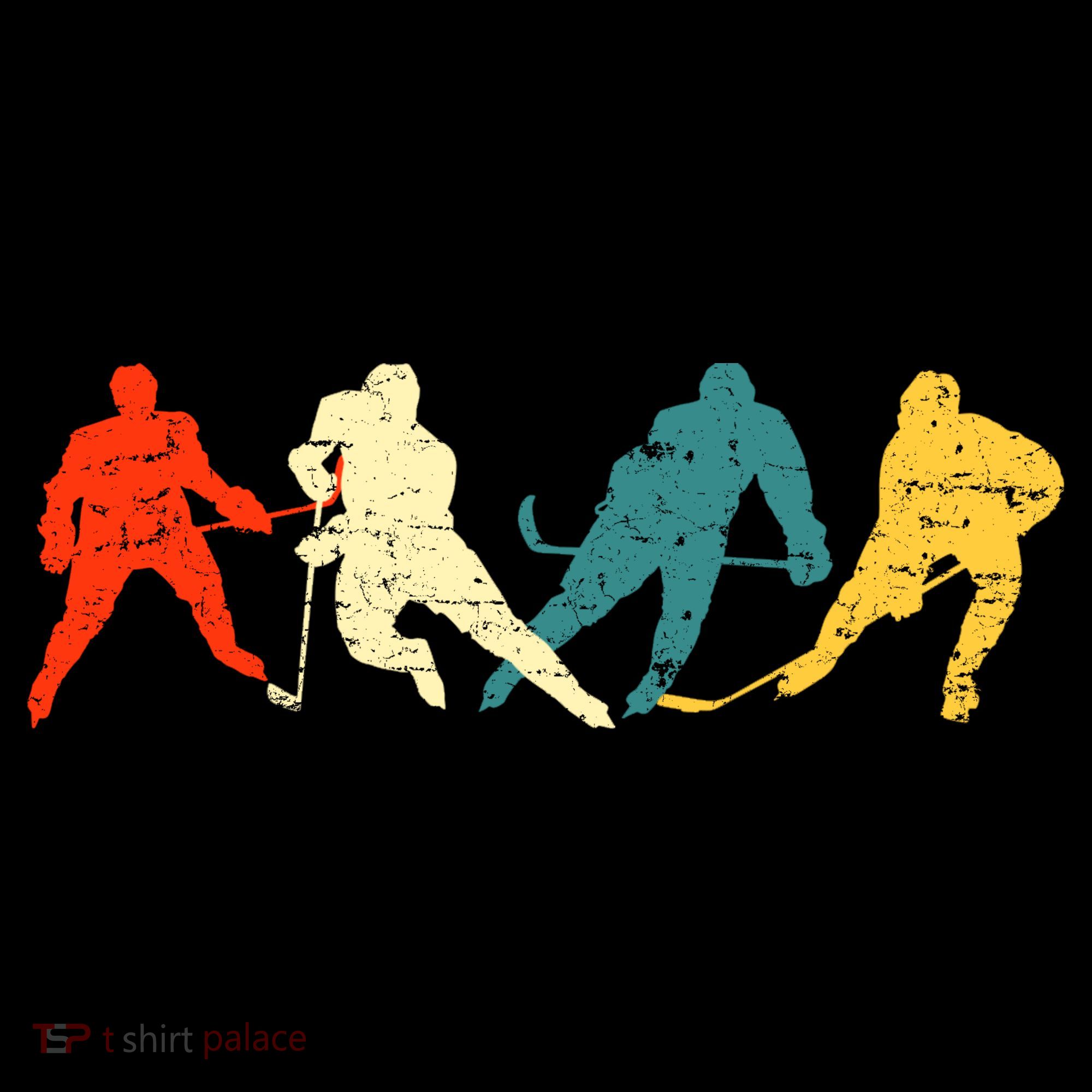 Retro Style Hockey Players Women's Hoodie