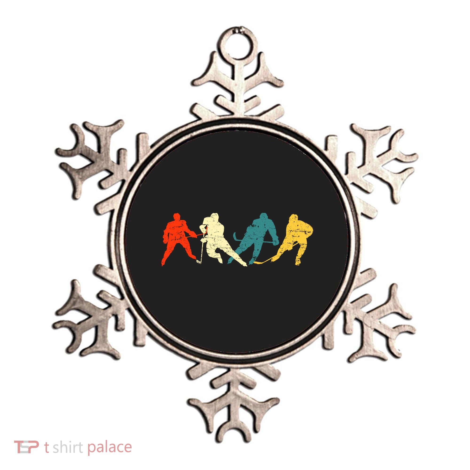 Retro Style Hockey Players Ornament