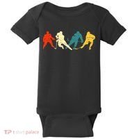 Retro Style Hockey Players Baby Bodysuit thumb 0