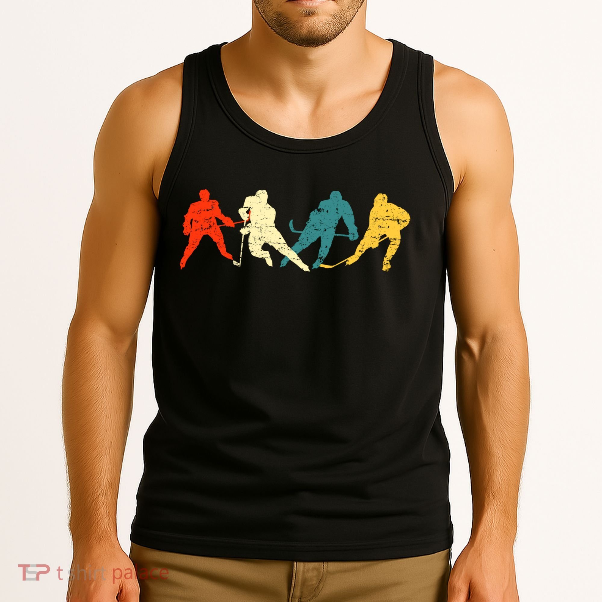 Retro Style Hockey Players Tank Top