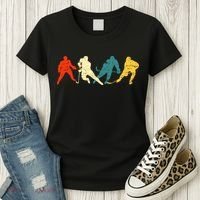 Retro Style Hockey Players Women's T-Shirt thumb 3
