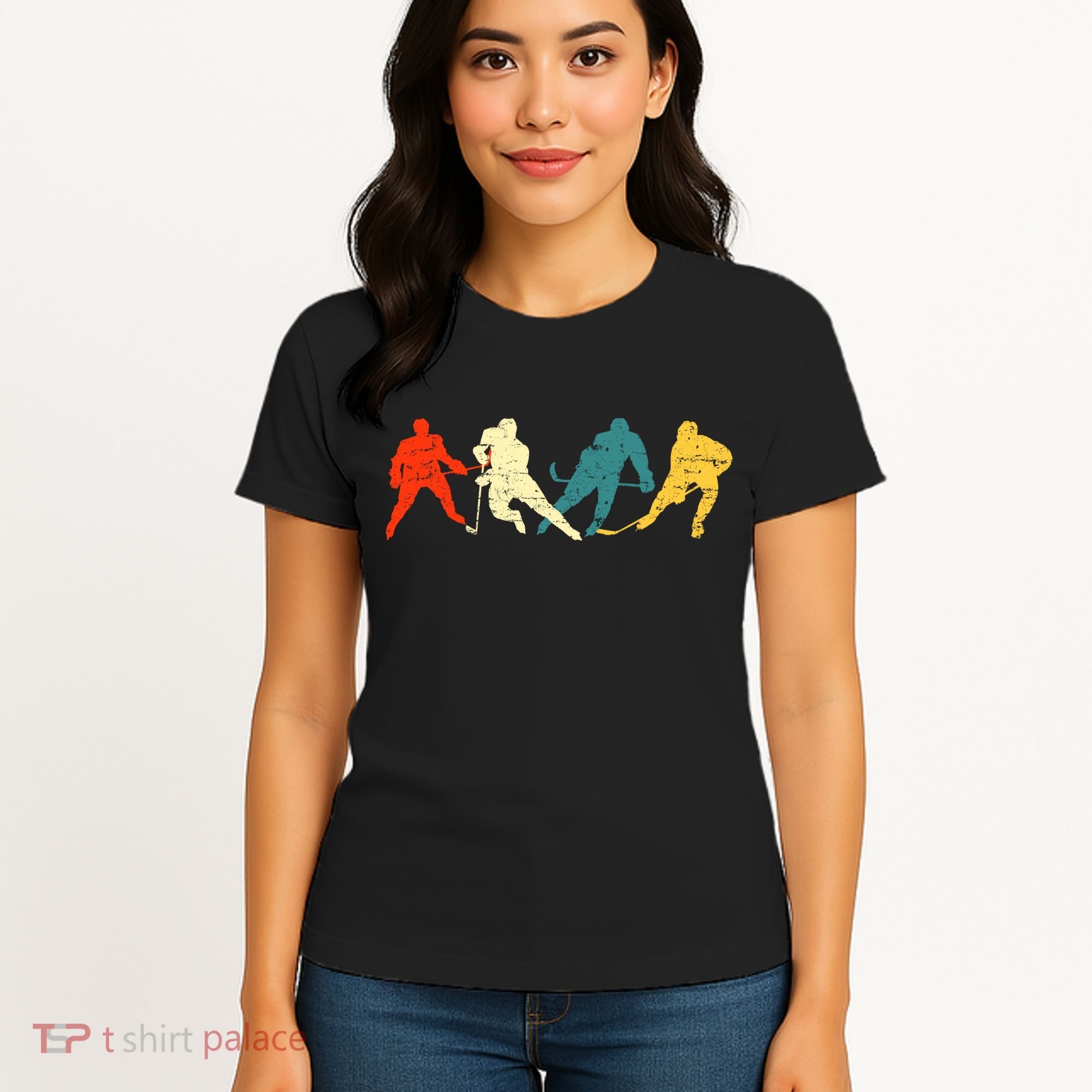Retro Style Hockey Players Women's T-Shirt