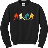 Retro Style Hockey Players Kids Sweatshirt thumb 0
