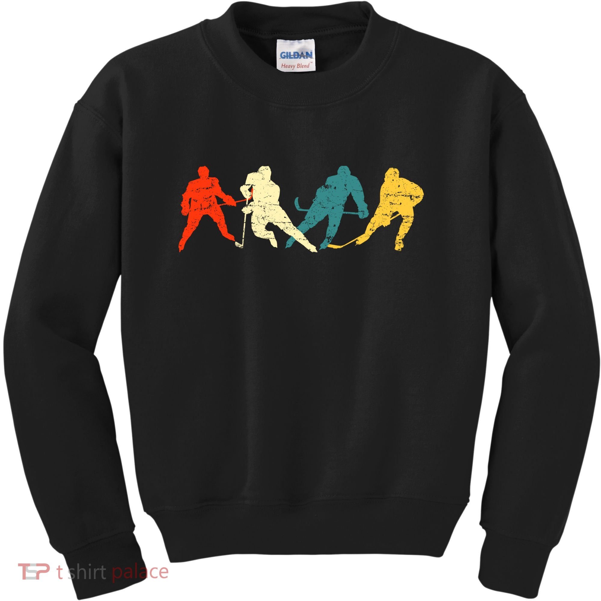 Retro Style Hockey Players Kids Sweatshirt