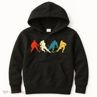 Retro Style Hockey Players Kids Hoodie thumb 0