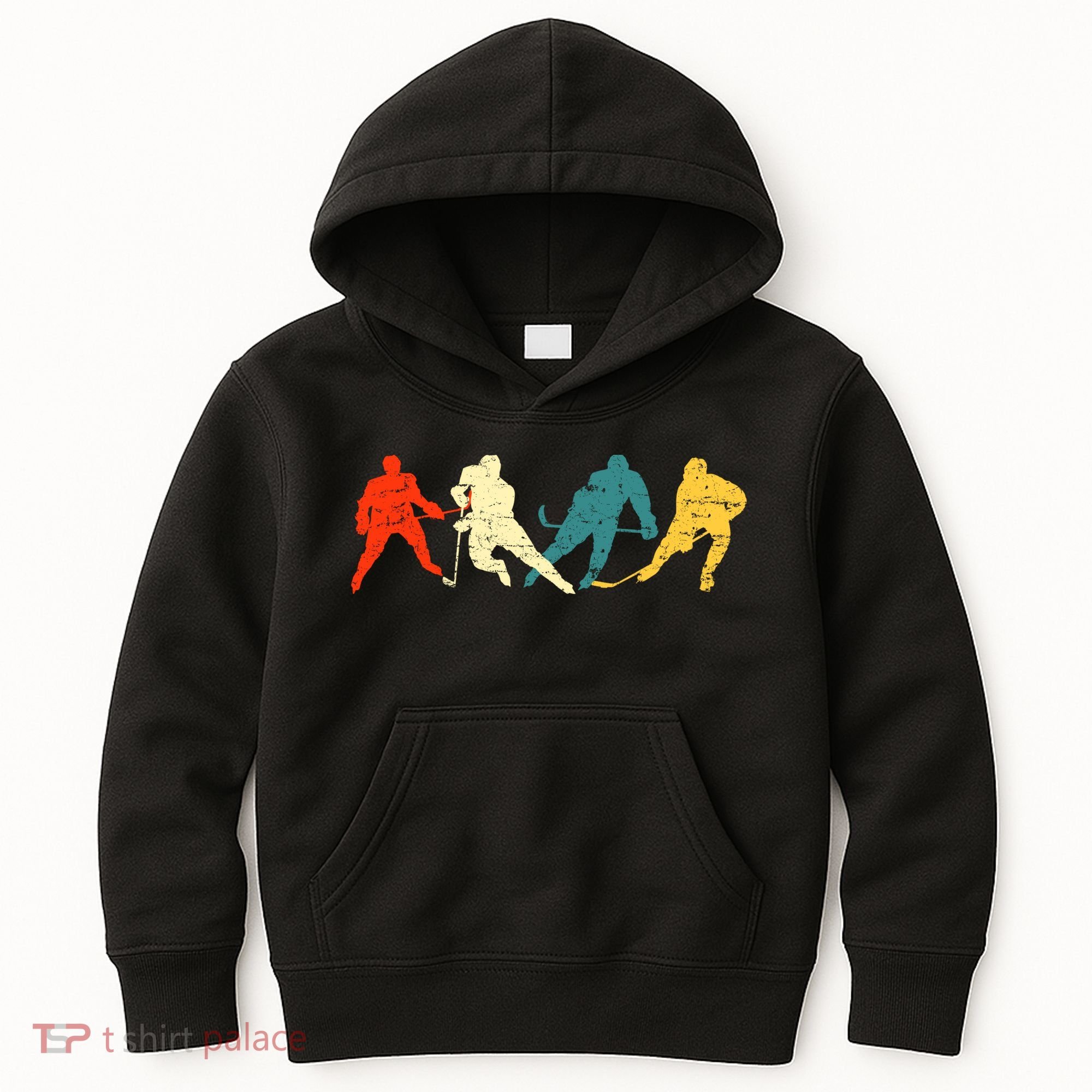 Retro Style Hockey Players Kids Hoodie