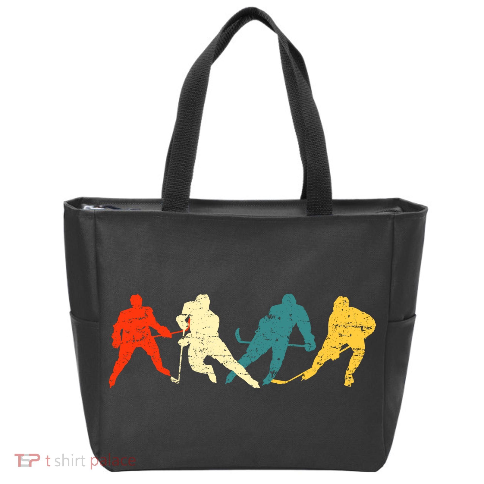 Retro Style Hockey Players Tote Bag