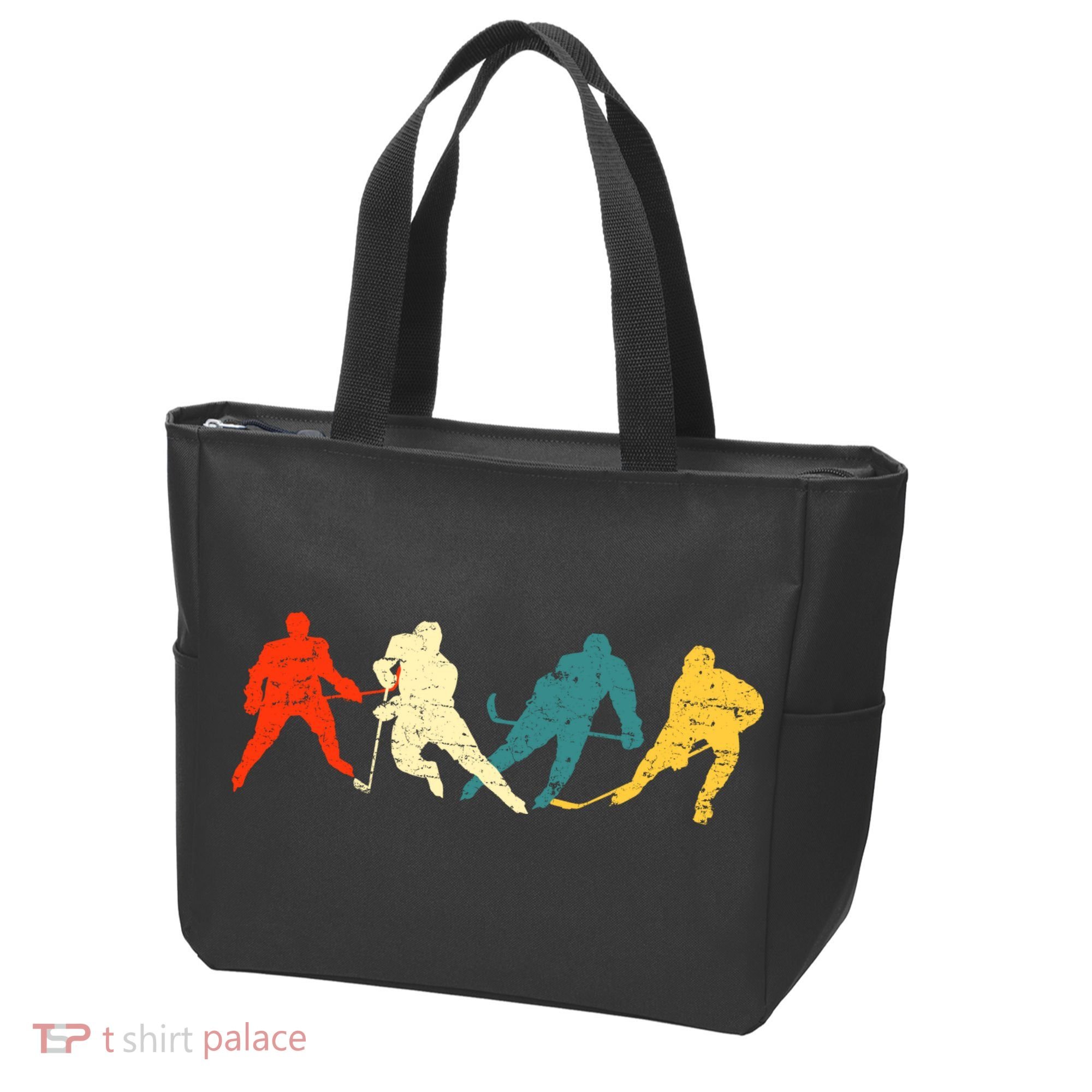 Retro Style Hockey Players Tote Bag
