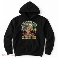 Retro Sloth Hiking Team We'll Get There When We Get There Hoodie thumb 0
