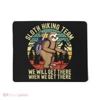 Retro Sloth Hiking Team We'll Get There When We Get There Mousepad thumb 0