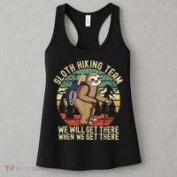 Retro Sloth Hiking Team We'll Get There When We Get There Women's Tank Top thumb 3