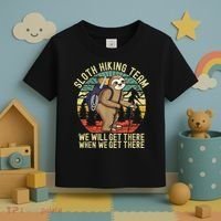 Retro Sloth Hiking Team We'll Get There When We Get There Toddler T-Shirt thumb 3