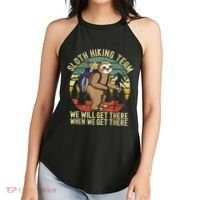 Retro Sloth Hiking Team We'll Get There When We Get There Women's Perfect Tri Rocker Tank thumb 2
