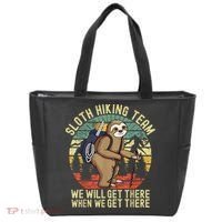 Retro Sloth Hiking Team We'll Get There When We Get There Tote Bag thumb 0