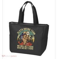 Retro Sloth Hiking Team We'll Get There When We Get There Tote Bag thumb 3