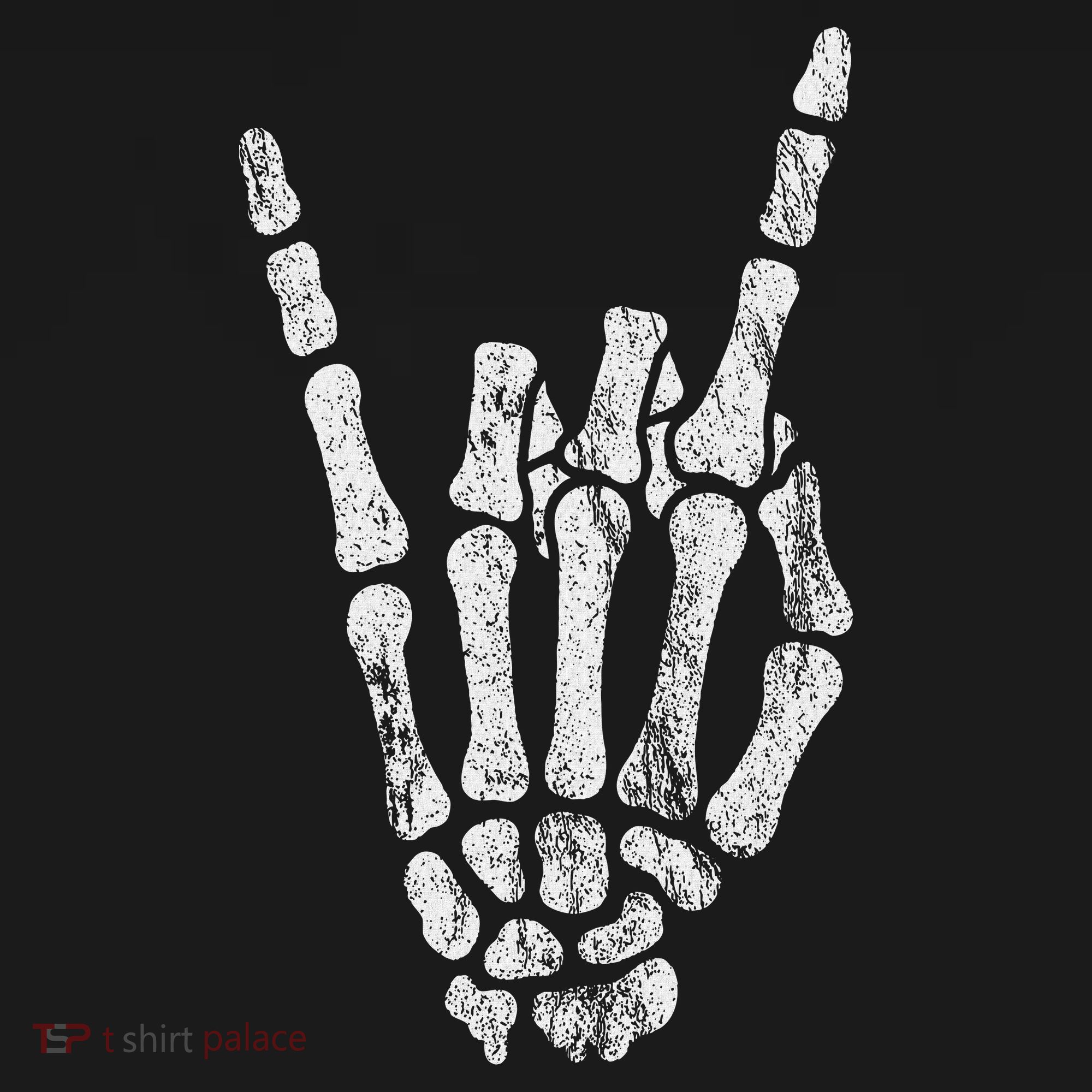 Rock Skeleton Hand Rock N Roll Metal Distressed Halloween Doggie Tank