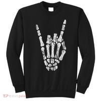 Rock Skeleton Hand Rock N Roll Metal Distressed Halloween Sweatshirt thumb 0