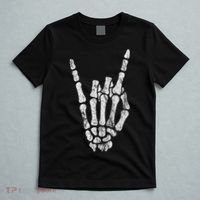 Rock Skeleton Hand Rock N Roll Metal Distressed Halloween T-Shirt thumb 5