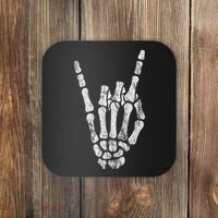 Rock Skeleton Hand Rock N Roll Metal Distressed Halloween Coaster thumb 0