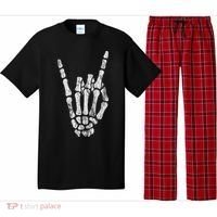Rock Skeleton Hand Rock N Roll Metal Distressed Halloween Pajama Set thumb 0