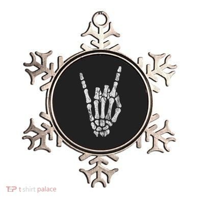 Rock Skeleton Hand Rock N Roll Metal Distressed Halloween Ornament