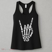 Rock Skeleton Hand Rock N Roll Metal Distressed Halloween Women's Tank Top thumb 3