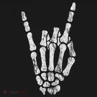 Rock Skeleton Hand Rock N Roll Metal Distressed Halloween Baby Bodysuit thumb 2