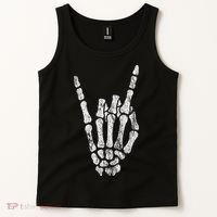 Rock Skeleton Hand Rock N Roll Metal Distressed Halloween Tank Top thumb 2